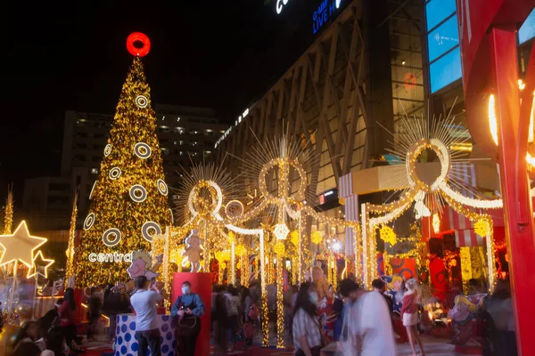 Bangkok Tailandia Diciembre 2020 Luz Bola Decoran Hermoso Celebración Del —  Fotos de Stock