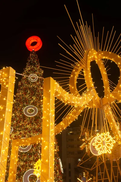 Bangkok Thailand December 2020 Light Ball Decorate Beautiful Christmas Tree — Stock Photo, Image