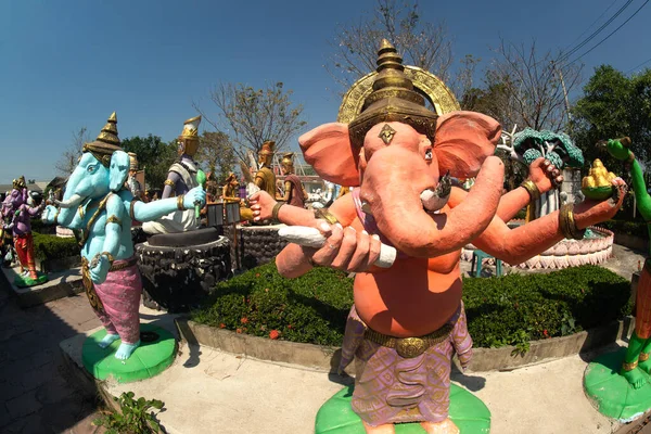 Группа Статуй Ганеша Открытом Воздухе Храме Таиланде — стоковое фото