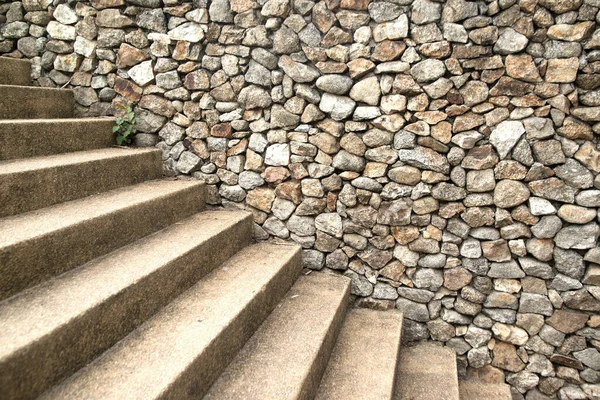 Textura Pared Fondo Piedra Gris Con Escalera Parte Pared Piedra —  Fotos de Stock