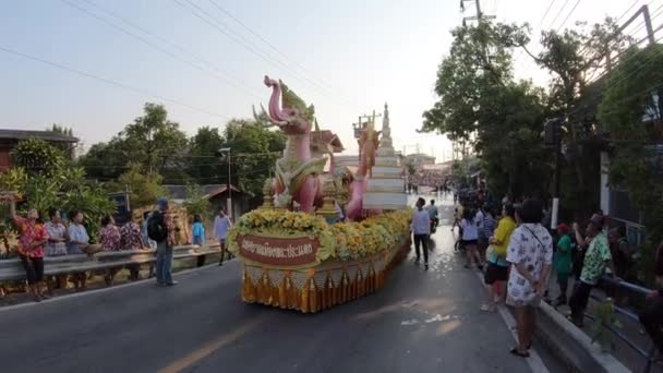 Samut Pakan Thailandia Aprile 2019 Songkran Stile Thai Mon Con — Video Stock