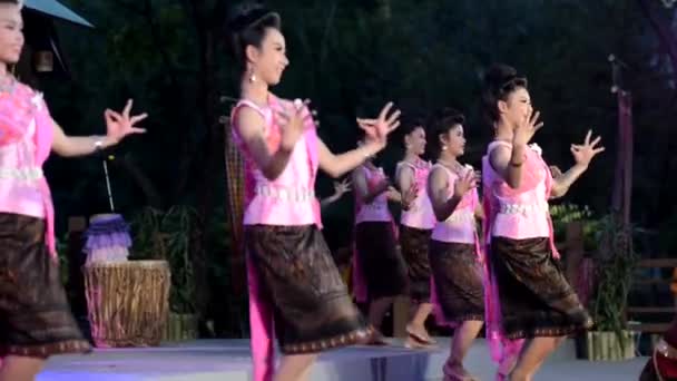 バンコク 2019年1月26日 未確認のダンサーは北東タイの伝統舞踊参加者は タイの真ん中にバンコクの首都 ルンピニー公園でタイ観光祭のお祝いに参加します ストック映像