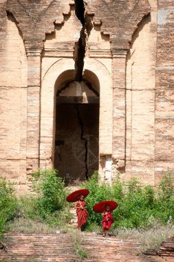 Yıkık Pagoda Mingun Selami veya Mantara Gyi Selami, Myanmar.