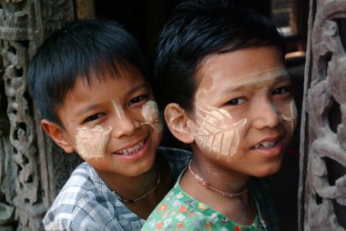 Myanmar çocuk portre.