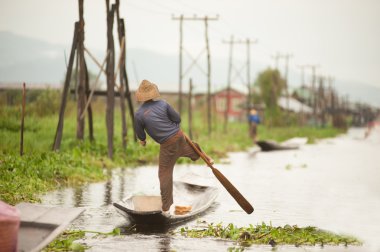 Hayatta Inle Gölü, Myanmar.