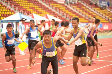 Relay in Thailand Open Athletic Championship 2013. clipart