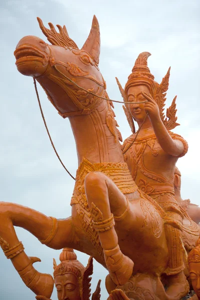 Mostra de escultura de vela de cera na Tailândia . — Fotografia de Stock