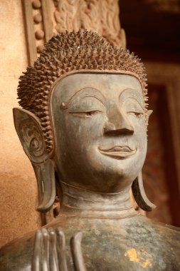 Hor Phakeo Tapınağı'ndaki Kilise'de Antik Buda, Laos .