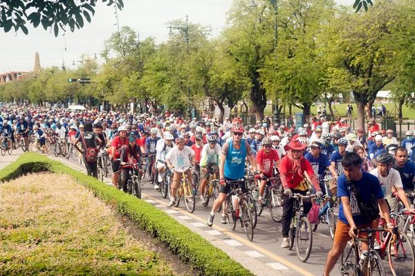 Group of bicycles in Car Free Day,Bangkok,Thailand. — Stock Photo, Image