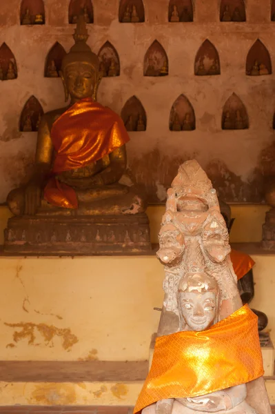 Ancient Buddha Carving on sandstone . — Stock Photo, Image