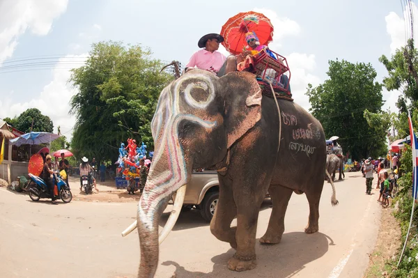 Prästvigning parad på elephant's tillbaka Festival. — Stockfoto