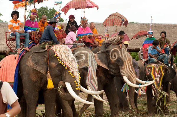 协调对大象游行的回节日. — 图库照片