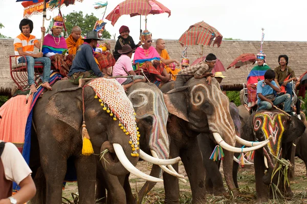 Prästvigning parad på elephant's tillbaka Festival. — Stockfoto