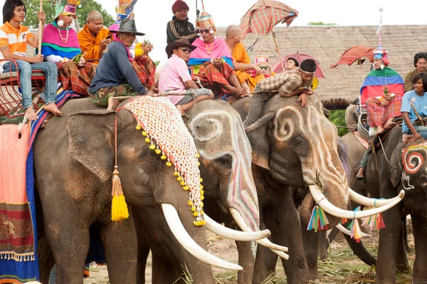 Ordination parade on elephant's back Festival. — Stock Photo, Image