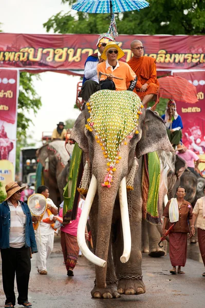 Desfile de ordenação nas costas do elefante Festival . — Fotografia de Stock