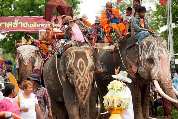 Desfile de ordenação nas costas do elefante Festival . — Fotografia de Stock