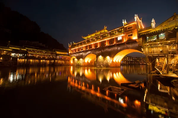 Twilight scene of Fenghuang ancient city. — Stock Photo, Image