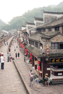 Top view from city wall of Fenghuang ancient city.