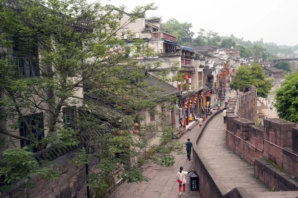 Top view from city wall of Fenghuang ancient city. — Stock fotografie