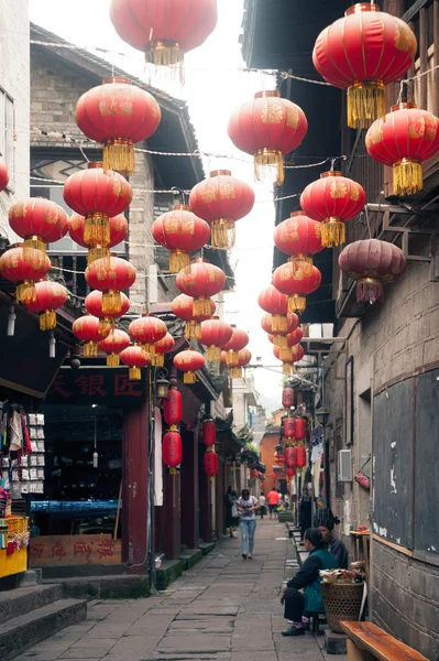 Lantern hanging in Fenghuang ancient city. — Stock Photo, Image