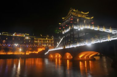 Night scene at Fenghuang ancient city.