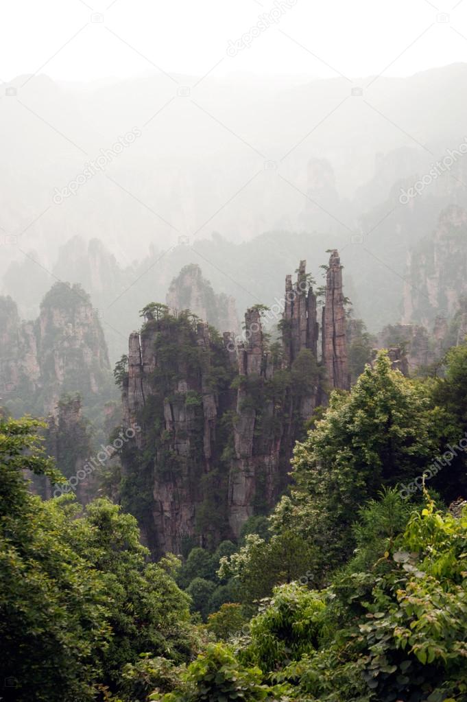 Mysterious mountains Zhangjiajie, HUnan Province in China.