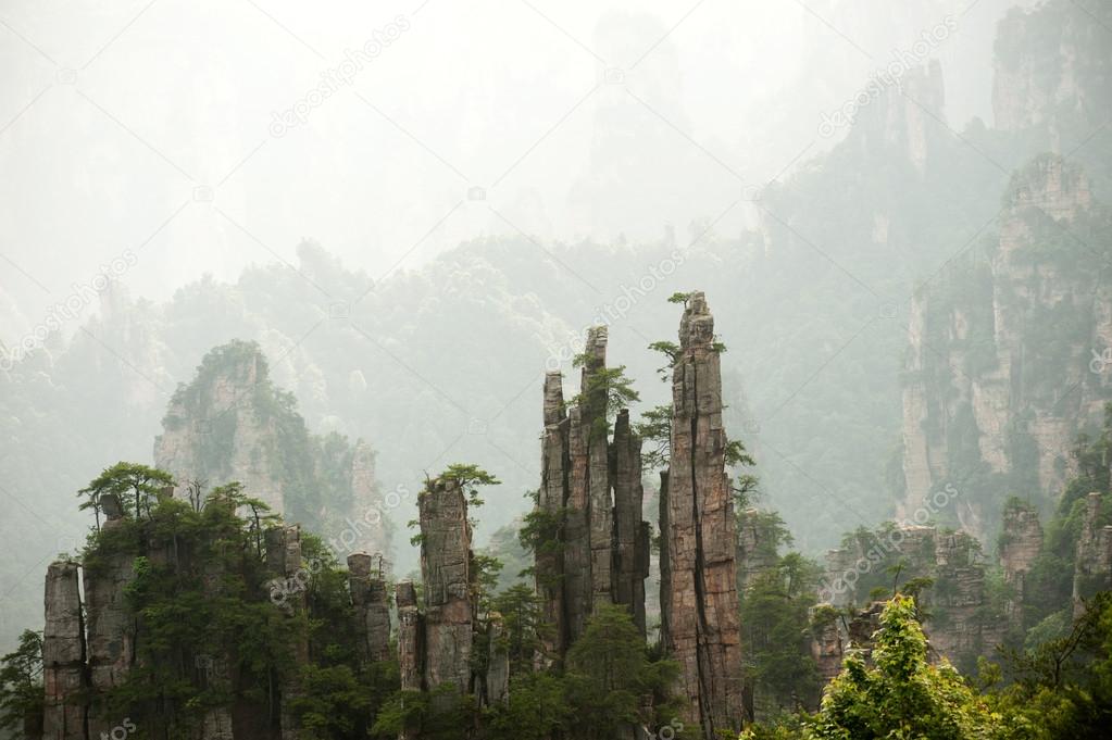 Mysterious mountains Zhangjiajie, HUnan Province in China.