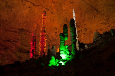 Colorful of Huanglong cave in China. clipart