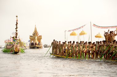 Royal Karaweik Barge in Phaung Daw Oo Pagoda festival,Myanmar.