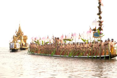 Royal Karaweik Barge in Phaung Daw Oo Pagoda festival,Myanmar.