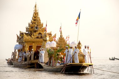 Royal Karaweik Barge in Phaung Daw Oo Pagoda festival,Myanmar.