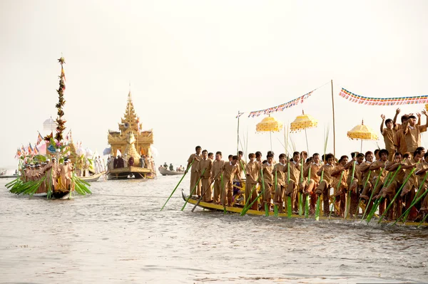 Royal Karaweik Barge in Phaung Daw Oo Pagoda festival,Myanmar.