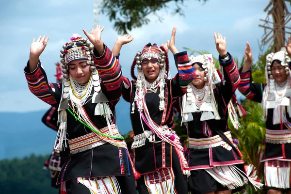 Hill tribe dancing in Akha Swing Festival.