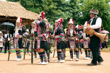 Hill tribe dancing in Akha Swing Festival.