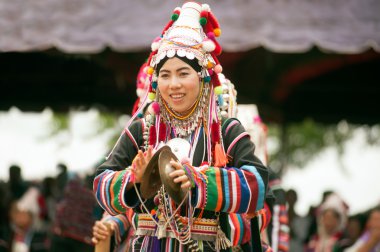 Hill tribe dancing in Akha Swing Festival.
