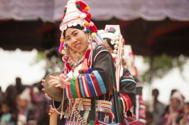 Hill tribe dancing in Akha Swing Festival.