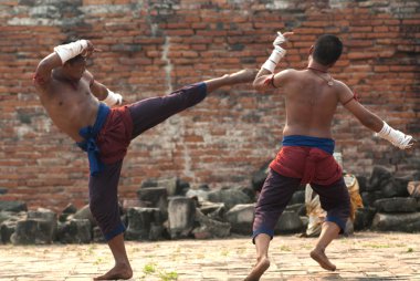 Savaşçıları almak bölüm içinde açık bir Muay Boran. 