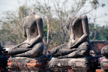 Antik Buda Wat Chaiwatthanaram, Ayutthaya tarihi Park Tayland.