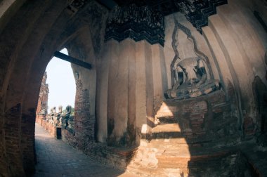 Antik Buda Wat Chaiwatthanaram, Ayutthaya tarihi Park Tayland.