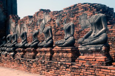 Antik Buda Wat Chaiwatthanaram, Ayutthaya tarihi Park Tayland.
