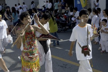 Vetgetarian festival Phuket, Güney Tayland.