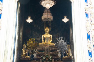 Golden Buddha in ancient temple, Bangkok,Thailand.