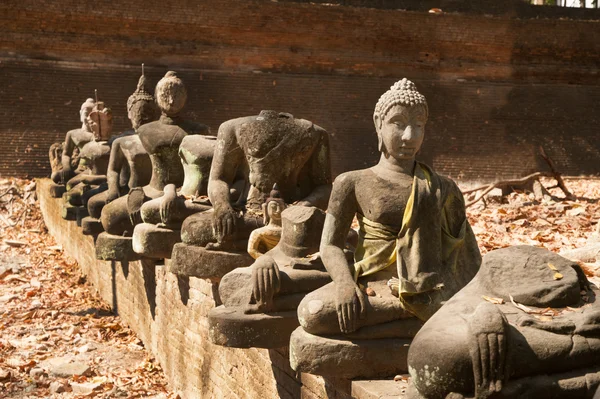 Ancient outdoor Buddha in Wat Umong Suan Puthatham,Thailand. — Stock Photo, Image