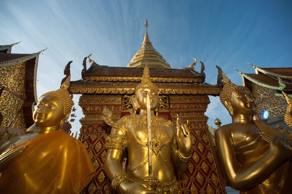 Outdoor Buddha statue  of Wat Phra That Doi Suthep in Chaingmai, — Stock Photo, Image