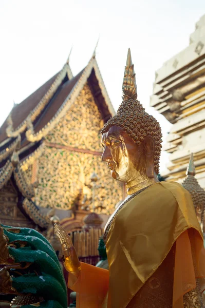 Estatua de Buda al aire libre de Wat Phra That Doi Suthep en Chaingmai , — Foto de Stock