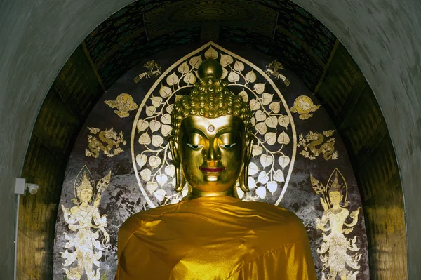 Sitting golden Buddha on Wat Jhet Yot in Chiang Mai,Thailand. — Stock Photo, Image