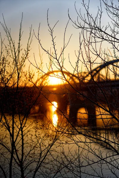 Ponte Porto Cidade Pôr Sol — Fotografia de Stock