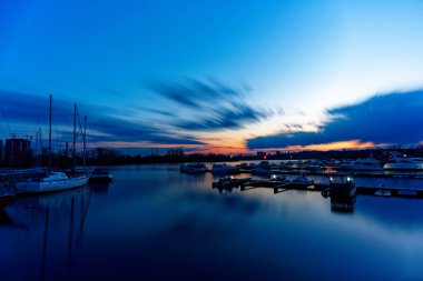 Gün batımı uzun bir pozda