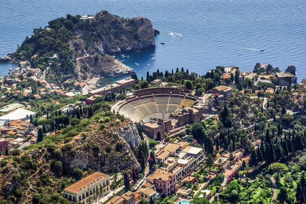 Griechisches theater von taormina sizilien — Stockfoto