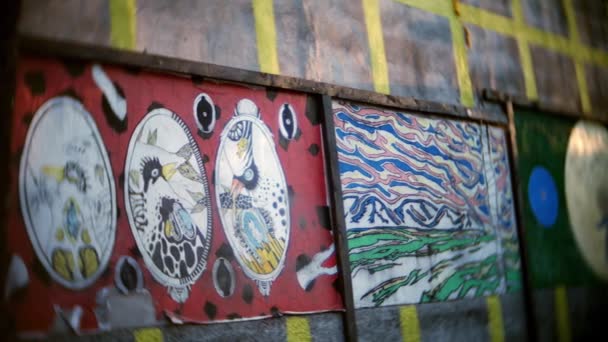 Endüstriyel Çizimler Grafiti Sokak Sanatı Sokak Resimleri Sanatçılar — Stok video